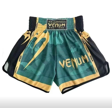 Шорти для тайського боксу Muay Thai Shorts (size L / Green-Gold)