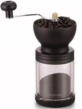 Кавомолка Kamille скло пластик 8,5х16 см чорна (564043)