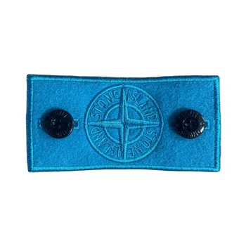 Патч Стон Айленд (Stone Island) Turquoise Ghost + 2 пуговицы Бирюзовый