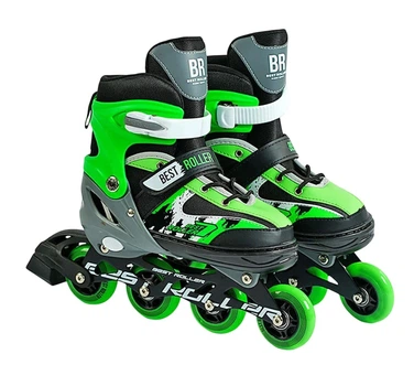 Детские ролики 944-М Best Roller, размер 34-37, стелька 21.5-24 см, колеса d - 7 см. Green (151228)