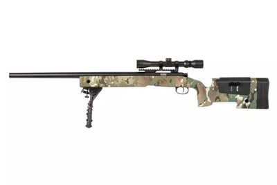 Страйкбольна снайперська гвинтівка Specna Arms SA-S02 Core High Velocity with Scope and Bipod Multicam