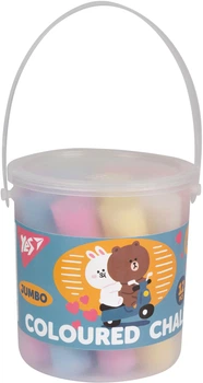 Мел цветной YES Line Friends Jumbo 12 шт в ведре (400508) (5056574434371)