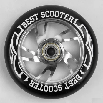 Колесо Best Scooter для трюкового самоката PU 100 мм металл диск 2 штуки Серебристый (454674342356)
