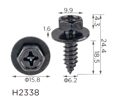 Саморез 6.2х18.5 mm крепеж бампер / брызговик Geely (JQ222DA6319F31)