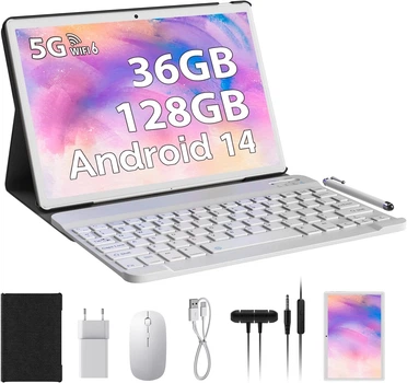Планшет 10.1" Full HD PIXPEAK L231 (12+24)/128ГБ 8 ядер Android 14 8000 mAh Бело-золотой