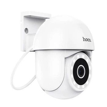 IP-камера видеонаблюдения Hoco D2, Super HD 2304×1296, 3МP, Wi-Fi 2.4G, IP65, TF 128GB, IP65, white