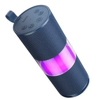 Портативная Bluetooth колонка Hoco HC29 с LED подсветкой, BT5.4, 15W, 1800mAh, 3h, FM, TF, USB, TWS, blue