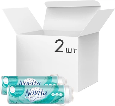 Упаковка ватних дисків Novita Delicate косметичних 100 шт х 2 пачки (41102206)