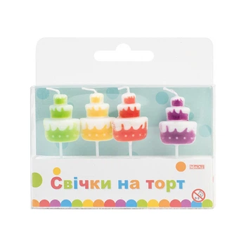 Набір свічок для торта Maxi "Торти" 4 шт кольорові (MX629149)