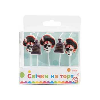 Набор свечей для торта Maxi "Пираты" 5 шт цветные (MX629060)