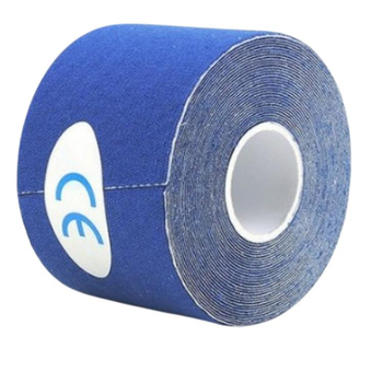 Тейп Кінезіо Kinesiology Tape кінезіологічна стрічка синій 2.5 см