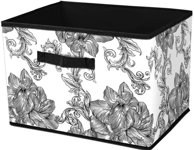 Корзина Idea Home NP-103R Anthracite Flowers 38x27x27 см (NP-103R прям. ткан. Anthracite Flower)
