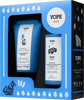 Zestaw Yope Men Wood Żel do mycia twarzy 150 ml + Szampon do włosów 300 ml (5903760209360)