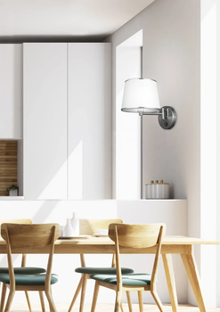 Бра Candellux IBIS 1x40w E14 метал текстиль хром