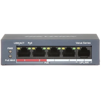 Управляемый 4-портовый PoE коммутатор Hikvision DS-3E1105P-EI/V2 1 Гбит/с, Черный (артикул 99-00019962)