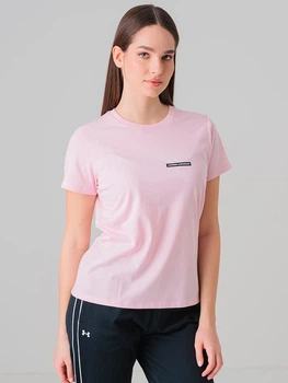 Футболка жіноча Under Armour Ua Rival Outline Ss 1389719-647 XS Рожева (197780724957)