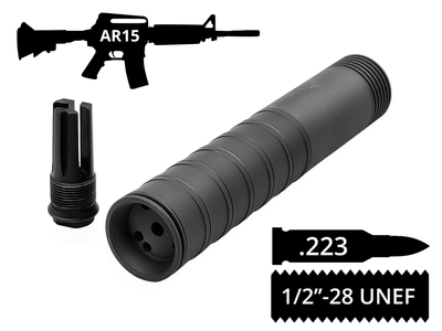 Газоразгруженный разборной пбс 2в1 с пламегасителем AFTactical S44GF24 .223 1/2"-28 UNEF AR-15