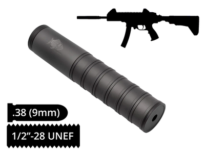 Разборной саундмодератор AFTactical S44 калибр .38 (9 мм) резьба 1/2"-28 AKDAS SA-9 HP
