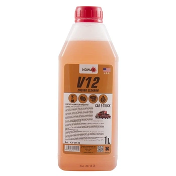 Очиститель двигателя Nowax V12 Engine Cleaner концентрат 1:10 1л для автомобилей средство для очистки двигателя очищающее средство (LO-TH_11C)