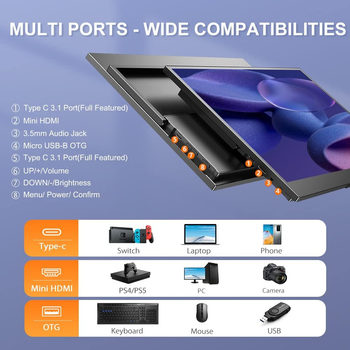 Монитор портативный 16" UPERFECT HD160 2K IPS 60 Гц
