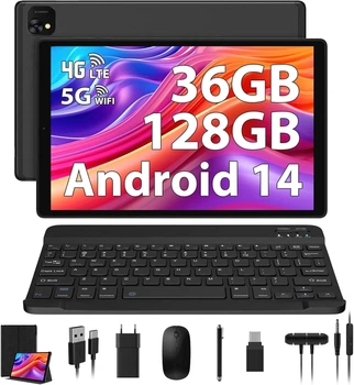 Планшет 10.1" Full HD Pixpeak M820 12+24/128Gb 4G 2-SIM 8 ядер Android 14 8000 mAh Черный