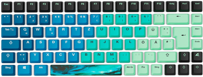Набор из кейкапов Sharkoon SKILLER SGK50 S3 D4 и игровой поверхности SKILLER SGP30 XXL D4 Multicolored (4044951039760)