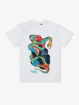 Футболка MANTO x Panku t-shirt STRUGGLE White L