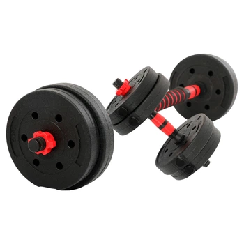 Гантели трансформер превращаются в штангу 3в1 SP-Sport TA-9455-15 15кг (2 грифа l-35см, блины, цемент, в комплекте удлинитель грифа l-40см, черный-красный)