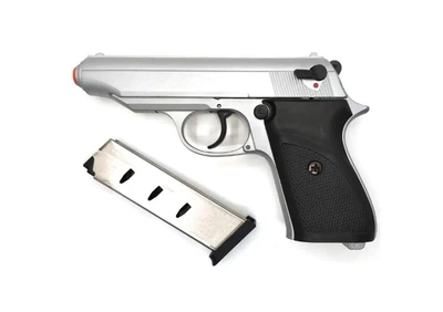 Стартовый пистолет SUR 2608 matte chrome с доп. магазином Walther PP