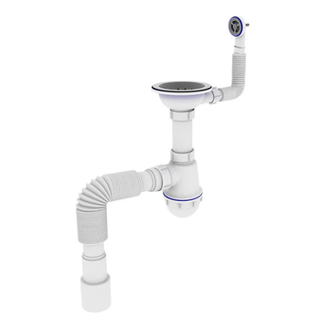 Сифон для кухні Zerix SK-02-C 3 1/2"x40 з різьбовим випуском та круглим переливом (ZX4954) ( 25248 )