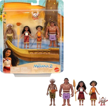 Игровой набор кукол Моана Mattel Disney Moana 2 Toys Moana s Canoe Crew Playset