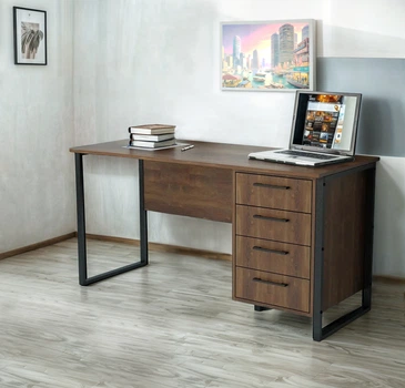 Стол письменный Tobi Sho LOFT Volcano СПЛВ/2-1 прямой с ящиками, столешница 18 мм, 1200х600х750 Фаервуд
