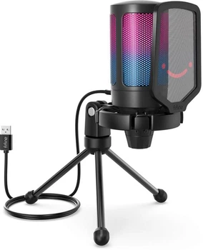 Микрофон Fifine A6V AMPLIGAME, RGB-подсветка, стриминговый,Gaming, Black