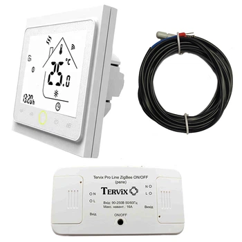Комплект беспроводного управления отоплением ZigBee: термостат встроен. + реле On/Off (220В) (495121)