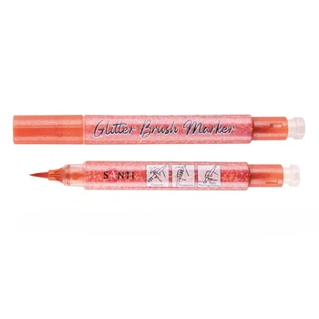 Маркер акварельный Santi Glitter Brush кисть 15 медный (390764)