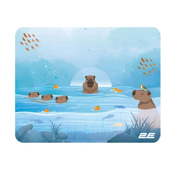 Килимок для миші 2E 2E-PAD-S-CAPY-BLUE CAPYBARRA, S(250x200x2мм), синій