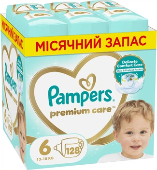 Підгузки Pampers Premium Care Розмір 6 13-18 кг 128 шт (8700216423700)