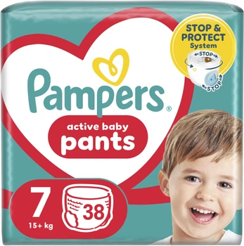 Подгузники-трусики Pampers Active Baby Pants Размер 7 (15+ кг) 38 шт (8006540069387)