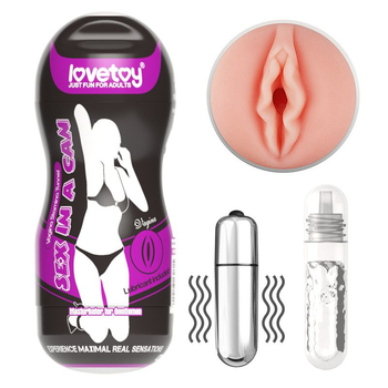 Мастурбатор з вібрацією Lovetoy Sex In A Can Vagina Stamina Tunnel (22221000000000000)
