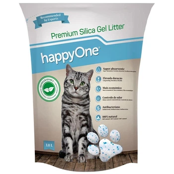 Наполнитель силикагелевый happyOne Premium для туалета кошек 3.8 л (5600760440617)