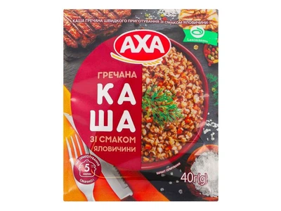 Каша швидкого приготування Аха 40г гречана зі смаком яловичини