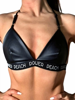 Спортивний топ зі шкіри для танців Peach Power ONE SIZE чорний