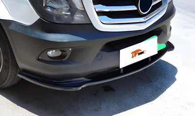 Губа под передний бампер для Mercedes Sprinter W906 2006-2018, черный глянец