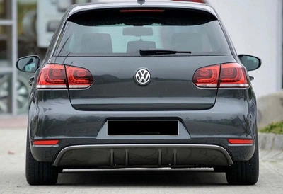 Диффузор заднего бампера для Volkswagen Golf 6, черный глянец V2