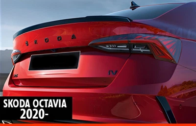 Спойлер для Skoda Octavia 4 A8 2020+, черный глянец V2