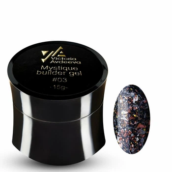 Моделирующий гель для наращивания ногтей с блёстками Victoria Avdeeva Mystique Builder Gel №03 15 мл