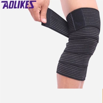 Спортивная повязка на колено AOLIKES унисекс черный 1 шт 03361