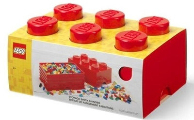 Pojemnik w kształcie klocka LEGO Storage Brick 6 Czerwony (40000800) (5711938247171)