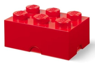 Pojemnik w kształcie klocka LEGO Storage Brick 6 Czerwony (40000800) (5711938247171)