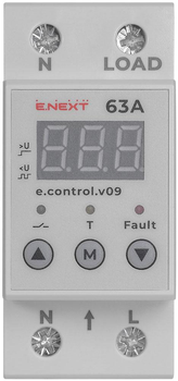 Однофазне реле контролю напруги з індикацією e.control.v09 63А p0690014